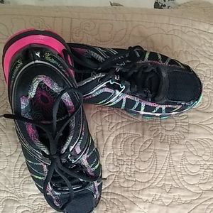 Fila Walking Shoes. Black Rainbow Detailing. Size